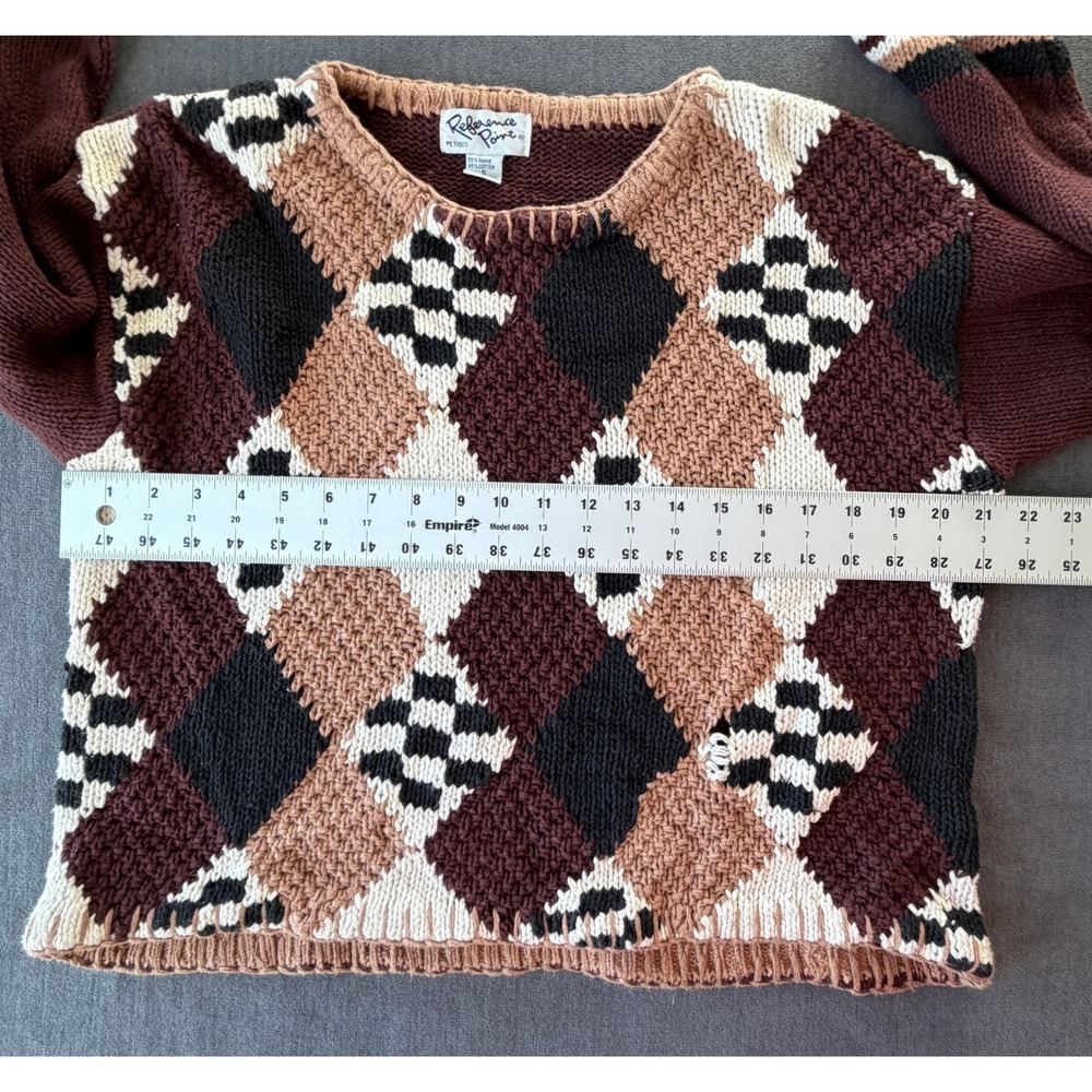 Reference Point Argyle Patchwork Knit Sweater Wom… - image 6